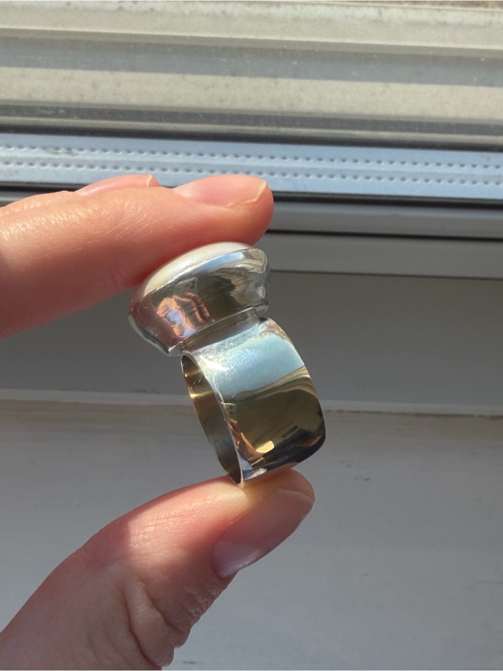 Silver pearl ring - Picture 5 of 6